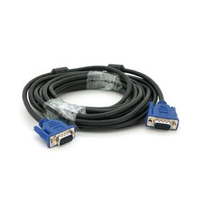 Кабель Merlion VGA 3 + 2 5m, male to male (тато-тато), 2 фериту, чорно-синій, пакет Q100