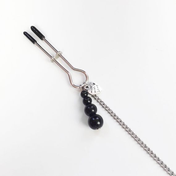 Зажимы Art of Sex Nipple and clit clamps Black Pearl Черные One Size | Зображення 4