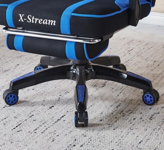 Крісло геймерське з тканини Bonro Бонро B-141 чорно-синє з підставкою для ніг (42401113) | Зображення 5