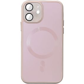 Чохол TPU+Glass Sapphire Midnight with MagSafe для Apple iPhone 12 (6.1") Рожевий / Pink Sand, Загартоване скло