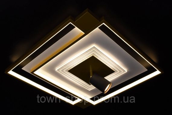 Люстра потолочная LED с пультом 310-500*500-k Золото 15х50х50 см. | Зображення 4