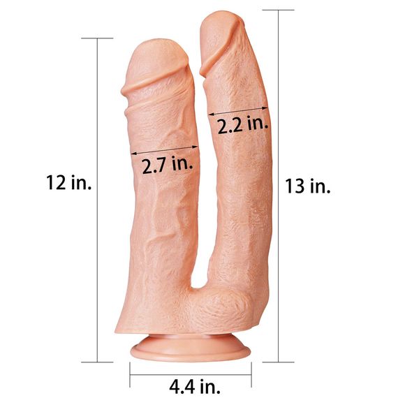 Подвійний фалоімітатор - King-Sized Realistic Mega Double Dildo 12" Sex Aura | Зображення 7
