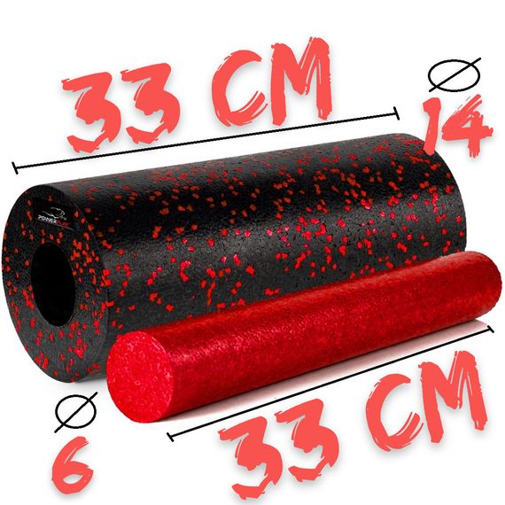 Масажний ролик (роллер) гладкий Паверплей PP-4348 2 in 1 EPP Foam Roller Чорно/Червоний (33x14см.) | Зображення 9