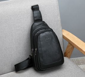 Сумка слінг чоловіча нагрудна крос-боді з портом USB Чорна (1122Ч)