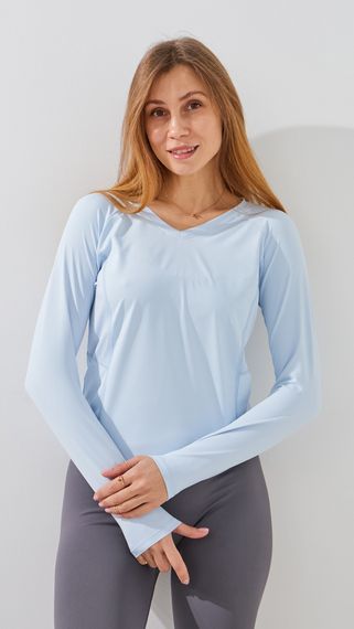 Рашгард фітнес однотонний жіночий GENUA JYWC02517 S Блакитний shop (2000999451713)