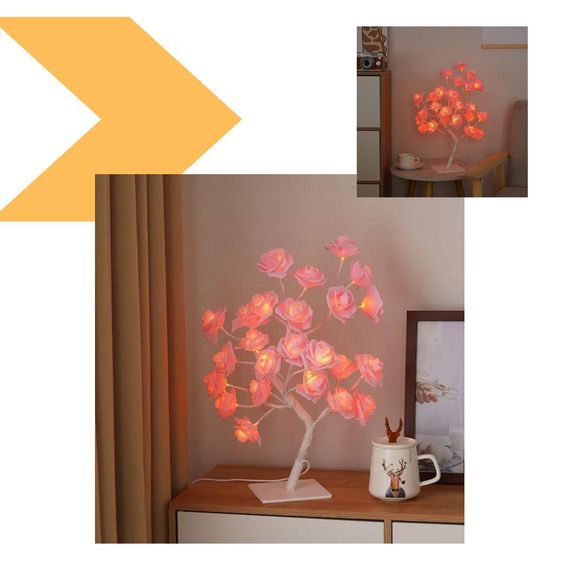 LED-лампа настільна Рожева троянда XPRO NNG-05 24 LED тепле світло 220V (44897-NNG-05_277) | Зображення 1