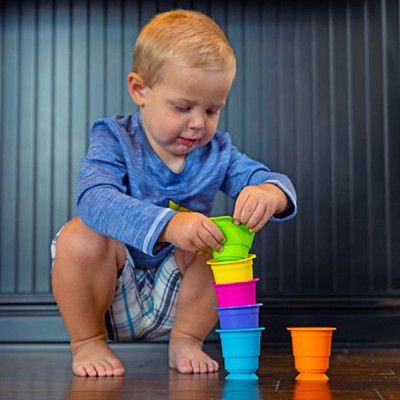 Развивающая игрушка Fat Brain Toys тактильная Мягкие чашки Suction Kupz 6 шт (F183ML) | Зображення 7