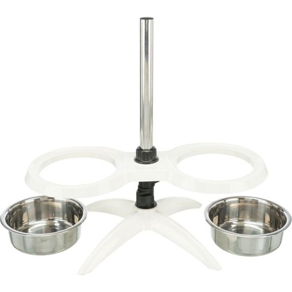 Миски Trixie для собак на регульованій підставці білі меламін/метал 2х2,4 л 25 см | Зображення 4