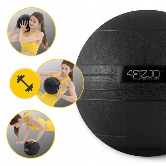 Слембол (медичний м'яч) для кросфіту 4FIZJO Slam Ball 3 кг Black (P-5907739315410) | Зображення 6