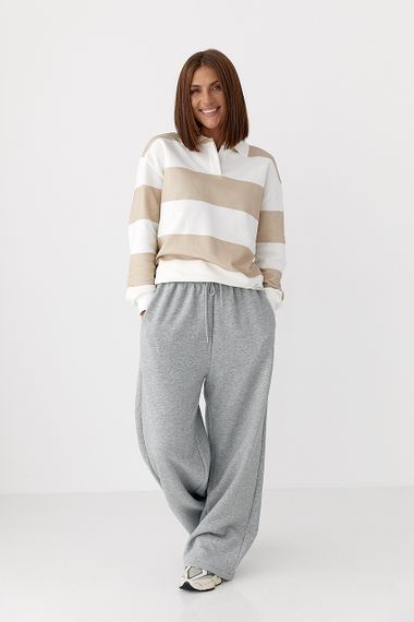 Спортивні штани з плюшевим начісом - сірий цвет, L (є розміри) | Зображення 2