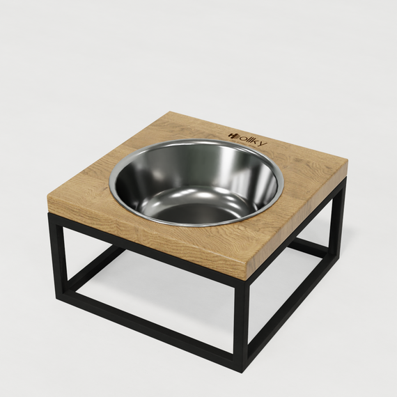 Миска на підставці для котів і середніх собак Hollky Base Solo M (1 × 0,8 л) Solo M-212110-GRNT