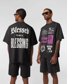 Футболка мужская с принтом повседневная M Черная