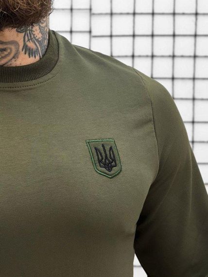 Свитер олива  emblem of Ukraine ОР1242 | Зображення 2