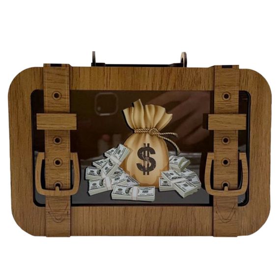 Дерев'яна скарбничка валіза "Долар" 3240-15-003 розмір 24х17 см