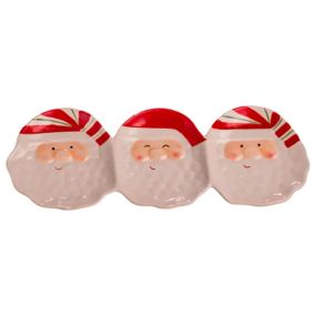 Блюдо сервірувальне новорічне для закусок Santa Claus 33.5×12.5 (см) з порцеляни CR-1-33
