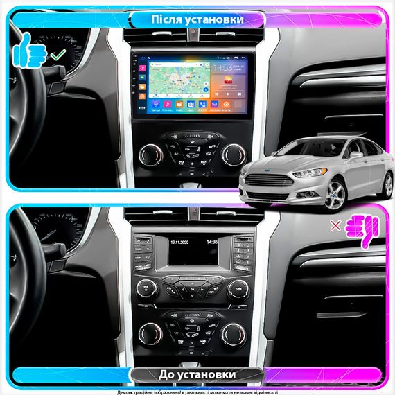 Штатная магнитола Lesko для Ford Fusion (North America) II 2012-2016 IPS 9" 4/64Gb CarPlay 4G Wi-Fi GPS Prime | Зображення 2
