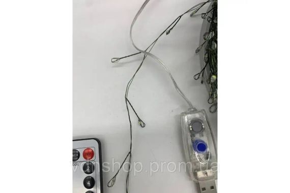 Гірлянда Роса на котушці феєрверк - мішура від USB, 20м, 600LED + пульт Білий | Зображення 2