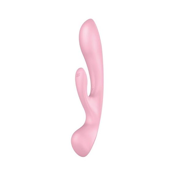 Двосторонній вібратор-кролик Satisfyer Triple Oh Pink, 3 мотори, руків’я-масажер