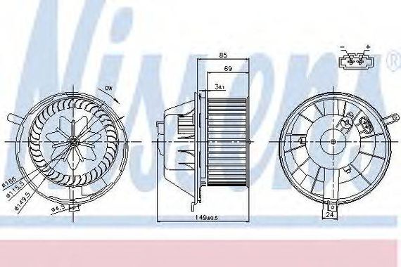 Вентилятор салону AUDI, VW (вир-во Nissens) NISSENS 87034 на VW PASSAT (362)
