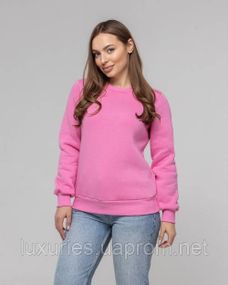 Жіночий теплий світшот, теплий зимовий світшот, модний зимовий светр — 12 кольорів на вибір Рожевий