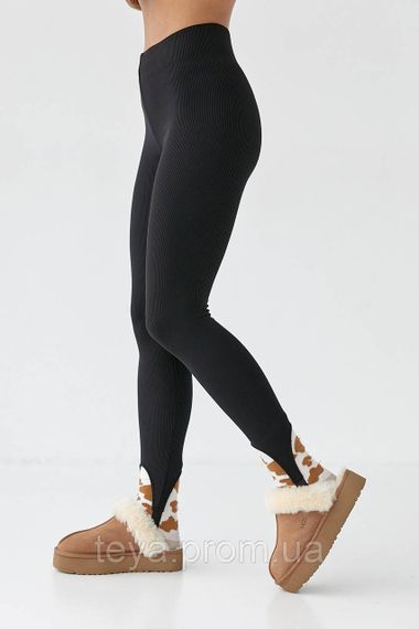 Теплі жіночі лосини зі штрипками колір чорний FL_000933 | Зображення 3