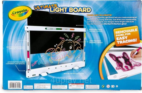 Crayola Ultimate Light Board. Прозора дошка для малювання. Дитячий графічний планшет з підсвіткою Крайола | Зображення 2