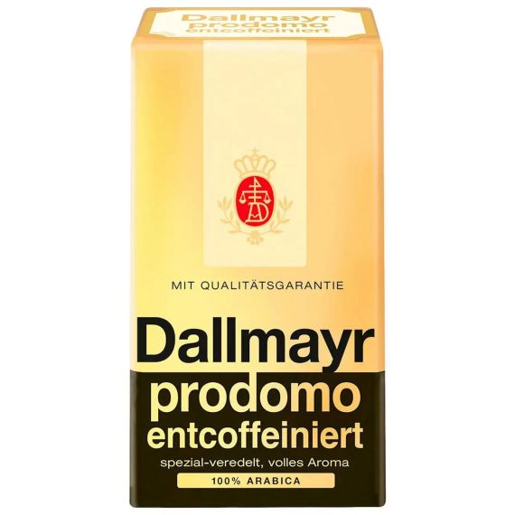 Кофе молотый Dallmayr Prodomo Decaffeinated 500 гр мягкая арабика без кофеина Германия даллмаер