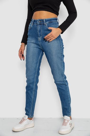 Джинси жіночі Mom-fit стрейч, колір синій, 244R1136 | Зображення 2
