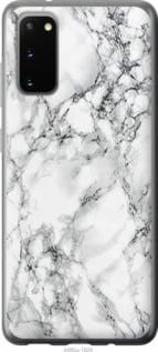 Чехол на Samsung Galaxy S20 Мрамор белый из силикона FCh_042652