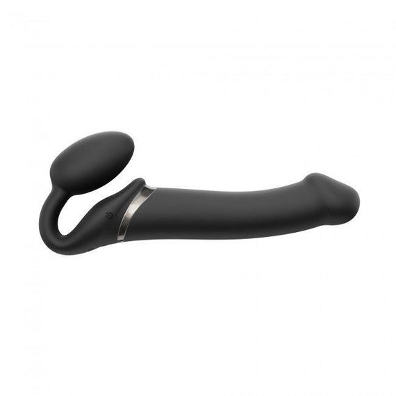 Безремінний страпон з вібрацією Strap-On-Me Vibrating Black L, діаметр 3,7см, пульт ДК, регульований sexstyle | Зображення 7