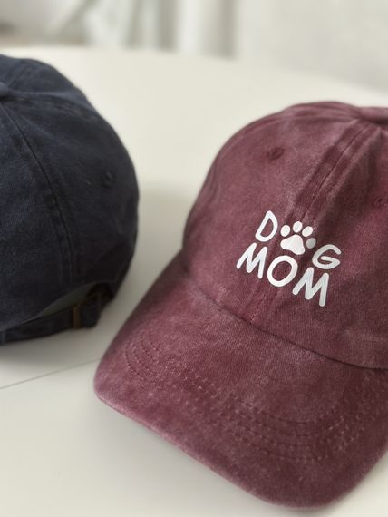 Комплект кепок бейсболка парна Тато Мама Dog (Dad Mom) 56-60р Синій з червоним  (8080) | Зображення 1