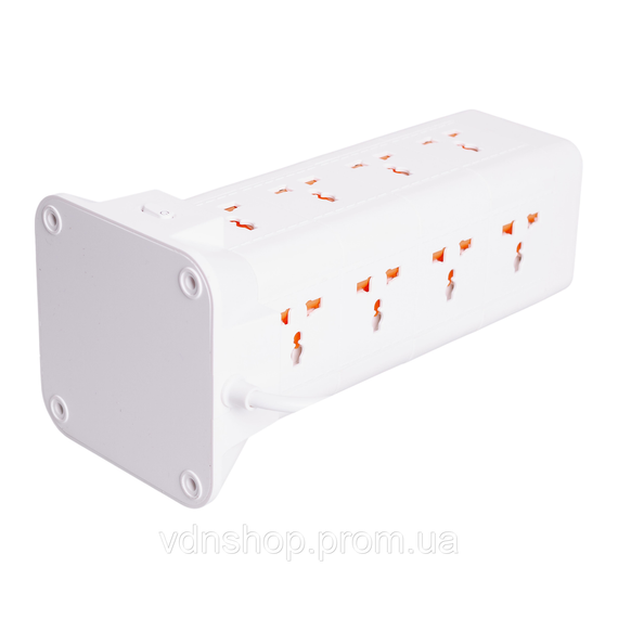 Сетевой фильтр удлинитель 4.8 м с лампой на 12 универсальных розеток с 2 USB 1 Type-C беспроводная зарядка HP-5-11MF | Зображення 7