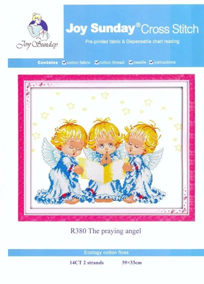 Набір для вишивання за нанесеною на канву схемою "The praying angel". AIDA 14CT printed 39*33 см | Зображення 1