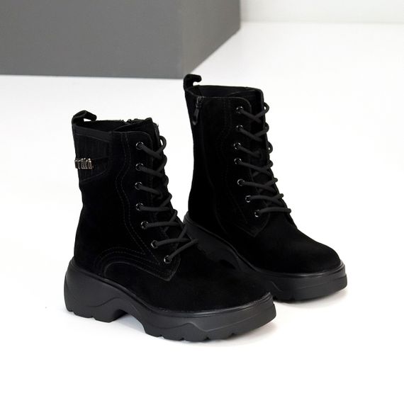 Черные зимние высокие замшевые ботинки берцы доступная цена | Зображення 1