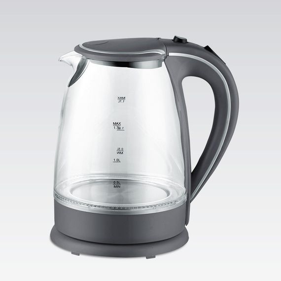 Електрочайник скляний Maestro MR-064-GREY, 1.7 л, 2000 Вт, з підсвіткою