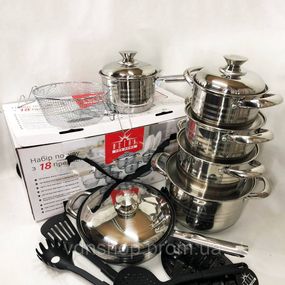 Набор кастрюль с антипригарным покрытием 18, Набор кастрюль для электронной плиты QW-28