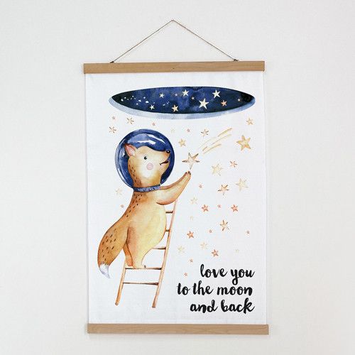 Тканинний постер на стіну Love you to the moon and back 60х93 см (TPSR_22S068)