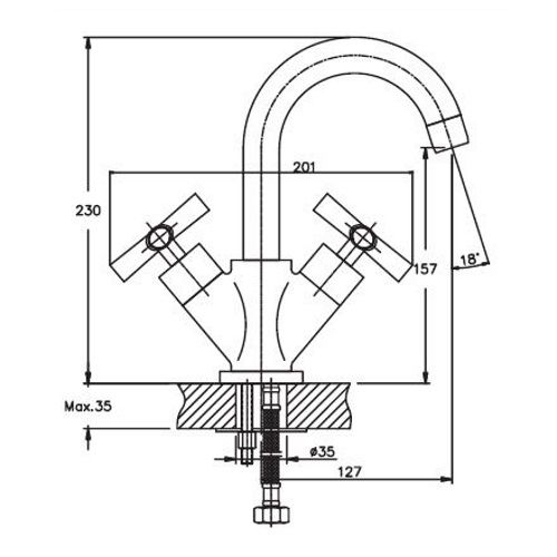 Змішувач для умивальника Haiba SENTOSA 001 (HB0354) | Зображення 1
