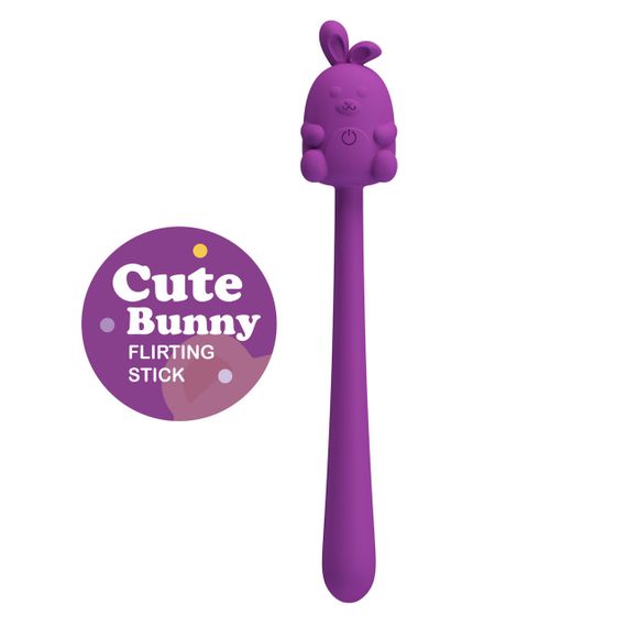 Міні-вібратор на паличці PRETTY LOVE Cute Bunny гнучкий, фіолетовий, 14.2 х 1.8 см Sex Aura | Зображення 2