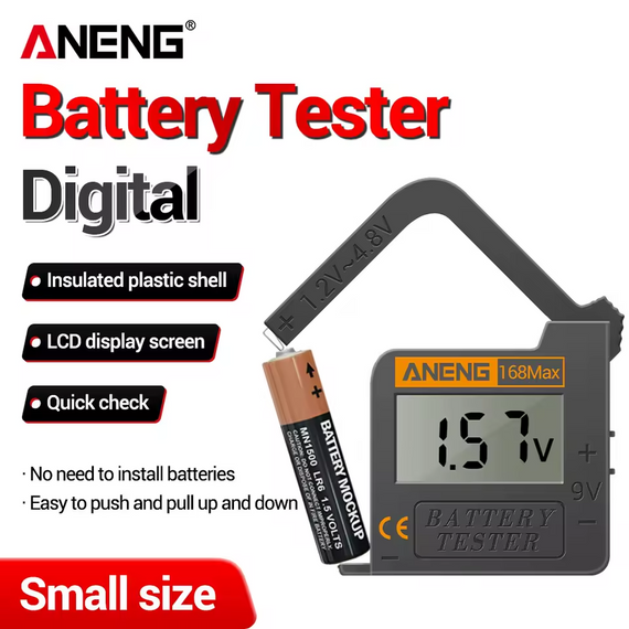 Тестер батарейок ANENG 168 Max універсальний цифровий AA AAA C D 9V 3.7V | Зображення 1