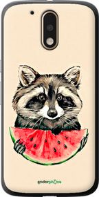 Чохол на Motorola MOTO G4 Єнотик з кавуном "4605u-511-2448"