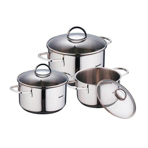 Набор кастрюль 6 предметов из нержавеющей стали Classic Bergner BG-6284