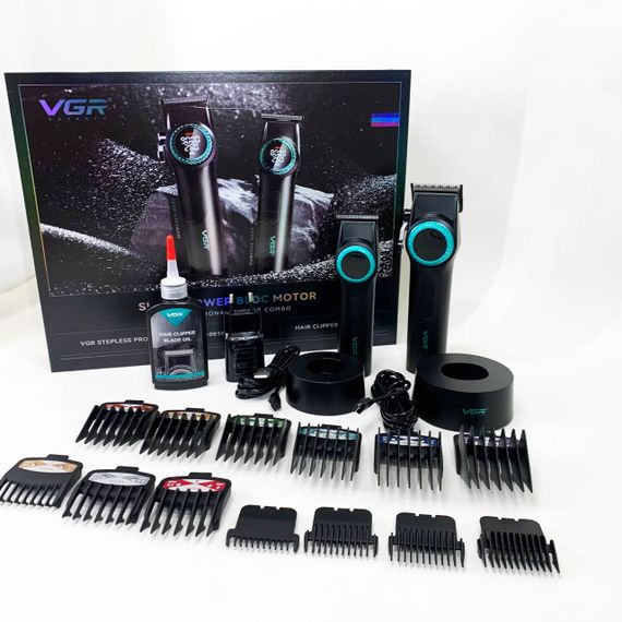 Набір VGR 2 в 1 V-001 V-977 BLACK, акумуляторна машинка для стрижки та триммер. Колір: чорний | Зображення 5