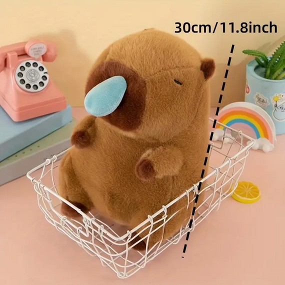 Плюшева іграшка Капібара із соплею на механізмі 30 см, весела антистрес іграшка | Зображення 5