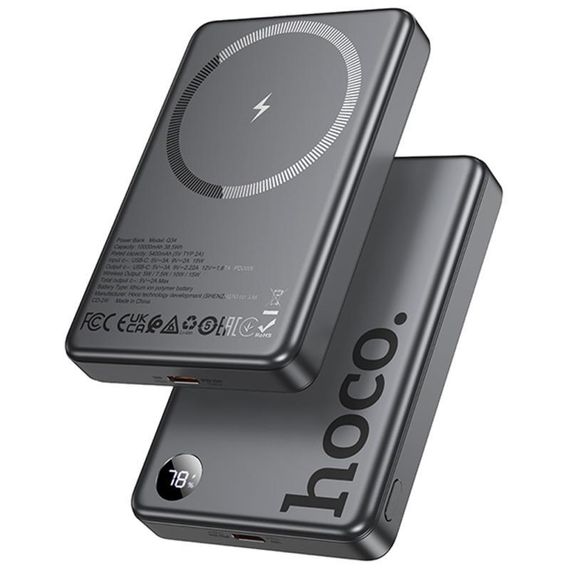 Портативний ЗП Power Bank Hoco Q34 Clever PD20W з БЗП 10000 mAh Metal gray