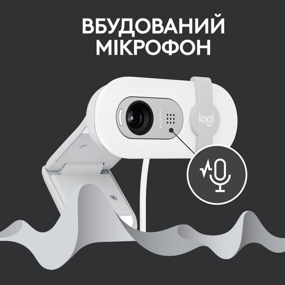 Веб-камера Logitech BRIO 100 FHD OFF-WHITE (960-001617) | Зображення 4