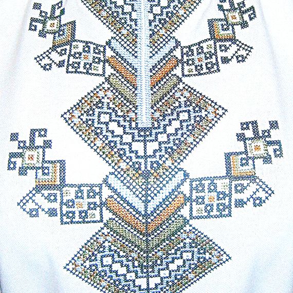 Рубашка Украинская вышиванка 570 цвет белый размер XХL/3XL | Зображення 2