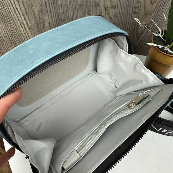Сумка женская маленькая через плечо кросс-боди стеганая стильная Голубая (1557Г) | Зображення 6
