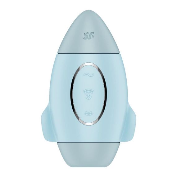 Вакуумний стимулятор з вібрацією Satisfyer Mission Control Blue, 2 незалежні мотори Sex Aura | Зображення 1