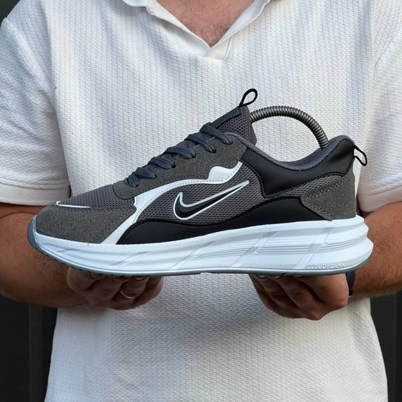 Кросівки Nike матеріал текстиль/замш колір сірий, білий | Зображення 5